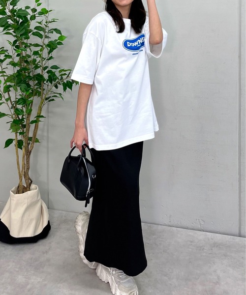 spiritoso(スピリトーゾ)の「【spiritoso】DOWNERオーバルロゴ ビッグシルエットTシャツ(Tシャツ/カットソー・レディース・ネイビー/ブラック/ホワイト・LARGE/MEDIUM)」の15枚目の写真
