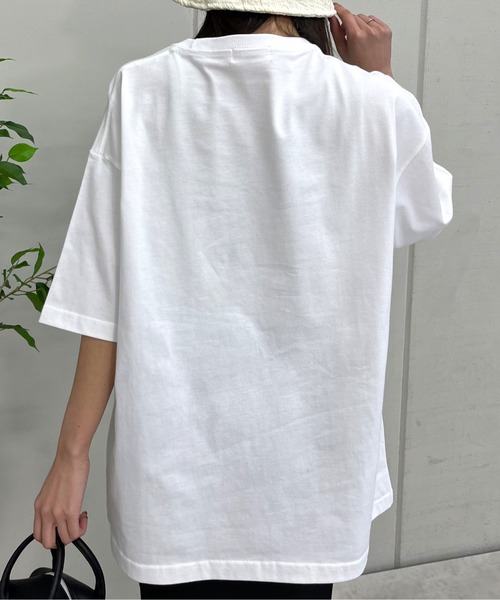 spiritoso(スピリトーゾ)の「【spiritoso】DOWNERオーバルロゴ ビッグシルエットTシャツ(Tシャツ/カットソー・レディース・ネイビー/ブラック/ホワイト・LARGE/MEDIUM)」の16枚目の写真