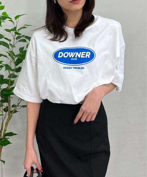 spiritoso(スピリトーゾ)の「【spiritoso】DOWNERオーバルロゴ ビッグシルエットTシャツ(Tシャツ/カットソー・レディース・ネイビー/ブラック/ホワイト・LARGE/MEDIUM)」の18枚目の写真