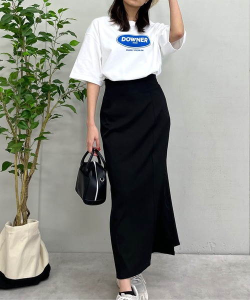 spiritoso(スピリトーゾ)の「【spiritoso】DOWNERオーバルロゴ ビッグシルエットTシャツ(Tシャツ/カットソー・レディース・ネイビー/ブラック/ホワイト・LARGE/MEDIUM)」の19枚目の写真