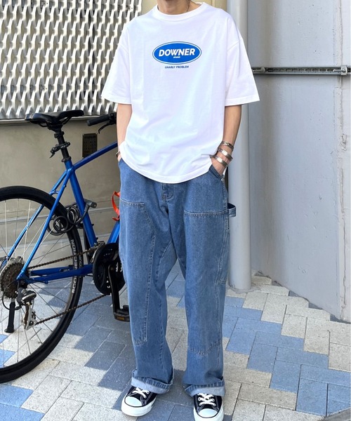 spiritoso(スピリトーゾ)の「【spiritoso】DOWNERオーバルロゴ ビッグシルエットTシャツ(Tシャツ/カットソー・レディース・ネイビー/ブラック/ホワイト・LARGE/MEDIUM)」の22枚目の写真