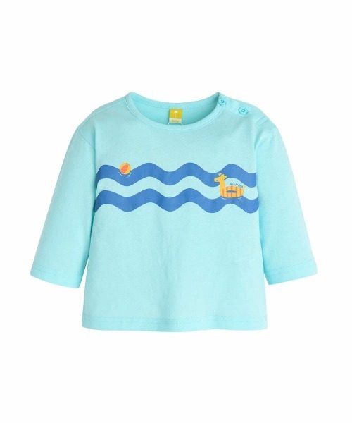 moimoln（モイモルン）の「ウェービー9分袖Ｔシャツ（Tシャツ/カットソー・キッズ・オレンジ/アイボリー/ブルー・130cm/120cm/110cm/100cm/90cm）」の3枚目の写真