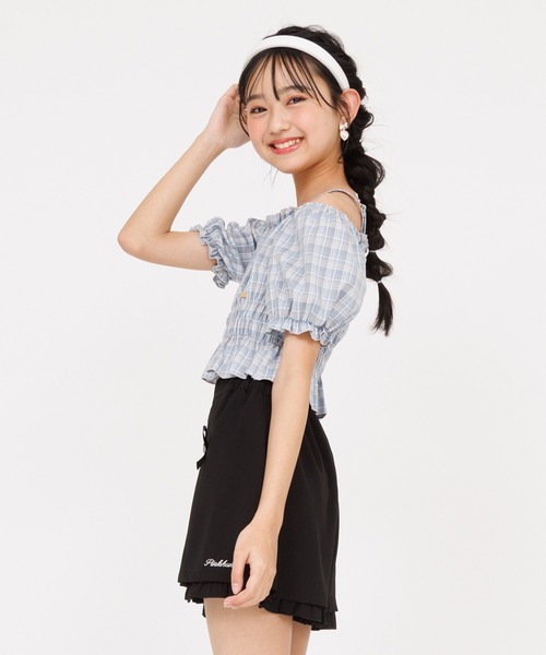 PINKHUNT（ピンクハント）の「PINKHUNT ピンクハント クロップドシャーリング Tシャツ 0551K（Tシャツ/カットソー・キッズ・ブラック/アッシュグレー・120cm/130cm/140cm/150cm/160cm）」の6枚目の写真