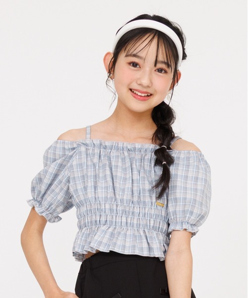 PINKHUNT（ピンクハント）の「PINKHUNT ピンクハント クロップドシャーリング Tシャツ 0551K（Tシャツ/カットソー・キッズ・ブラック/アッシュグレー・120cm/130cm/140cm/150cm/160cm）」の5枚目の写真