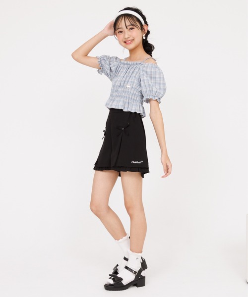 PINKHUNT（ピンクハント）の「PINKHUNT ピンクハント クロップドシャーリング Tシャツ 0551K（Tシャツ/カットソー・キッズ・ブラック/アッシュグレー・120cm/130cm/140cm/150cm/160cm）」の7枚目の写真