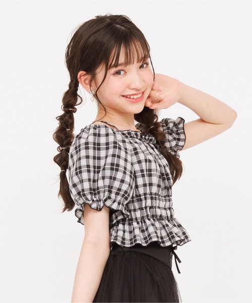 PINKHUNT（ピンクハント）の「PINKHUNT ピンクハント クロップドシャーリング Tシャツ 0551K（Tシャツ/カットソー・キッズ・ブラック/アッシュグレー・120cm/130cm/140cm/150cm/160cm）」の10枚目の写真