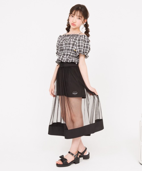 PINKHUNT（ピンクハント）の「PINKHUNT ピンクハント クロップドシャーリング Tシャツ 0551K（Tシャツ/カットソー・キッズ・ブラック/アッシュグレー・120cm/130cm/140cm/150cm/160cm）」の12枚目の写真