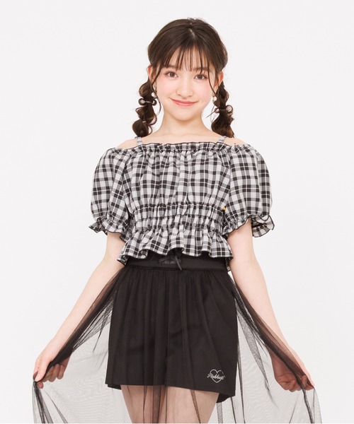 PINKHUNT（ピンクハント）の「PINKHUNT ピンクハント クロップドシャーリング Tシャツ 0551K（Tシャツ/カットソー・キッズ・ブラック/アッシュグレー・120cm/130cm/140cm/150cm/160cm）」の11枚目の写真