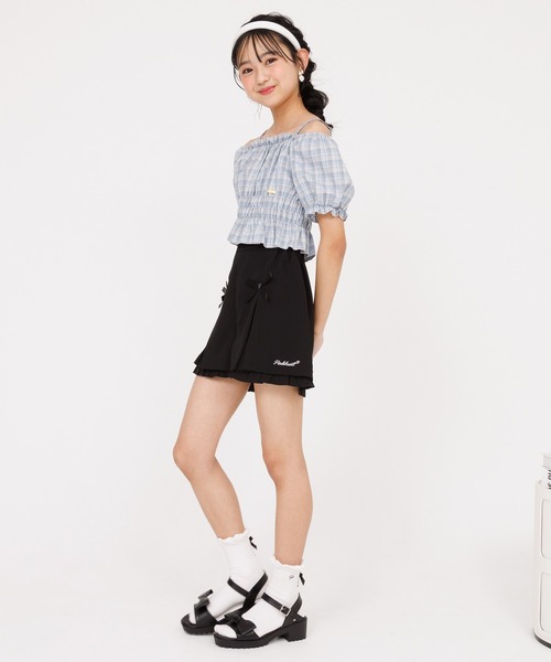 PINKHUNT（ピンクハント）の「PINKHUNT ピンクハント クロップドシャーリング Tシャツ 0551K（Tシャツ/カットソー・キッズ・ブラック/アッシュグレー・120cm/130cm/140cm/150cm/160cm）」の14枚目の写真