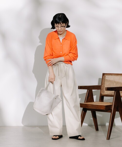 セール】リネンブレンド サマーポロニット カーディガン/ サマー