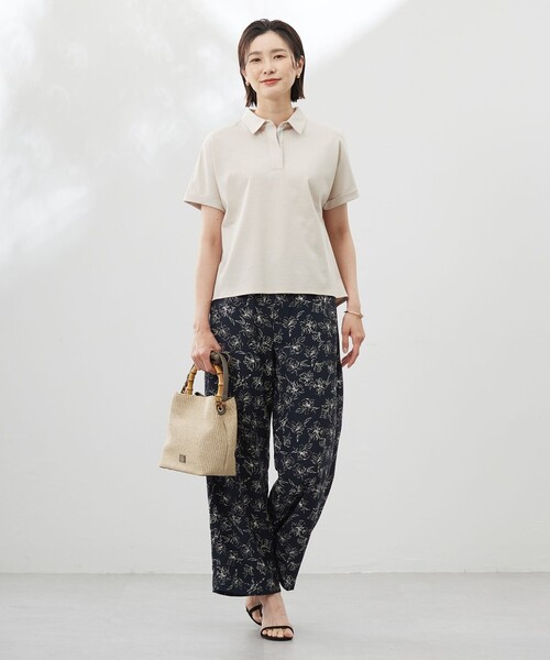 J.PRESS Ladies(J.プレス レディス)の「【洗える】コットンリネンジャージー ポロ カットソー(Tシャツ/カットソー・レディース・ホワイト系/ベージュ系/ネイビー系・SMALL)」の9枚目の写真