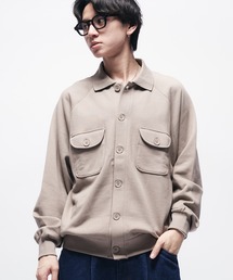 Adoon plain(Ah[v[)SWEAT POLO CARDIGAN / XEFbg|J[fBK(J[fBK/{)