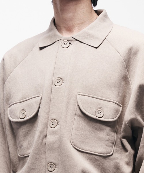 Adoon plain（アドーンプレーン）の「SWEAT POLO CARDIGAN / スウェットポロカーディガン（カーディガン/ボレロ・メンズ・グレイッシュベージュ/レッド/ブラック・MEDIUM/LARGE）」の13枚目の写真