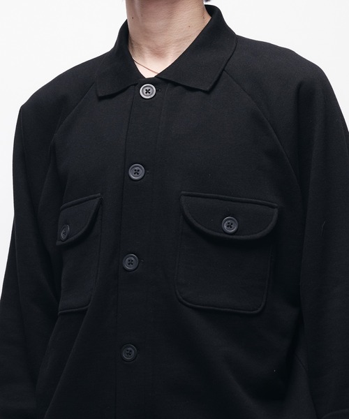 Adoon plain（アドーンプレーン）の「SWEAT POLO CARDIGAN / スウェットポロカーディガン（カーディガン/ボレロ・メンズ・グレイッシュベージュ/レッド/ブラック・MEDIUM/LARGE）」の20枚目の写真