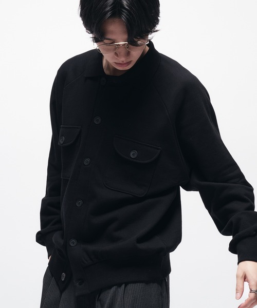 Adoon plain（アドーンプレーン）の「SWEAT POLO CARDIGAN / スウェットポロカーディガン（カーディガン/ボレロ・メンズ・グレイッシュベージュ/レッド/ブラック・MEDIUM/LARGE）」の22枚目の写真