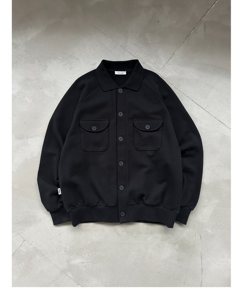 Adoon plain（アドーンプレーン）の「SWEAT POLO CARDIGAN / スウェットポロカーディガン（カーディガン/ボレロ・メンズ・グレイッシュベージュ/レッド/ブラック・MEDIUM/LARGE）」の8枚目の写真