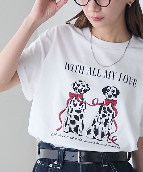 GILDAN（ギルダン）の「GILDAN アソートロゴ オーバーサイズ プリント TEE（Tシャツ/カットソー・レディース・ピンク/ホワイト/オートミール/ネイビー/キナリ/オフホワイト・S/M/L）」の7枚目の写真