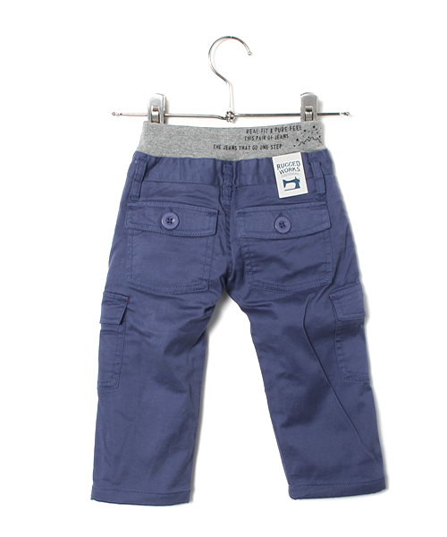 RUGGEDWORKS(ラゲッドワークス)の「裏トリコットカーゴパンツ(80~140㎝)(カーゴパンツ・キッズ・ダークブルー/イエロー/チャコールグレー・90cm/120cm/130cm/80cm/140cm/110cm/100cm)」の4枚目の写真
