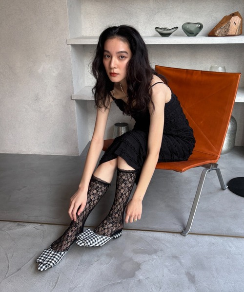 【関税込み】Fleur du Mal ブラック Sophia レース ソング シアーレースソックス(ソックス/靴下)|FUULLY STUDIO(フー