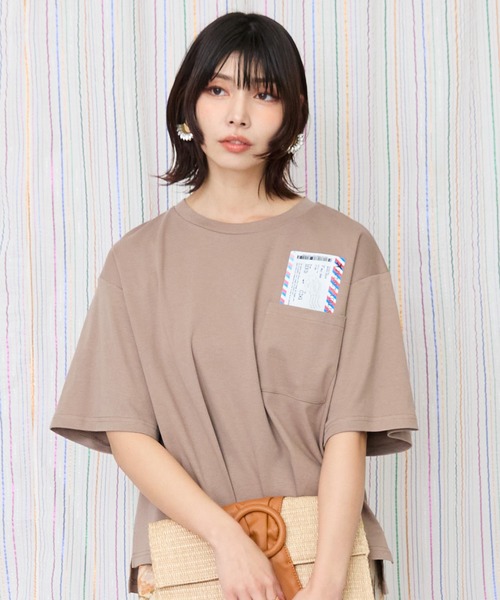 JETSET SOLO PLUS (ジェットセットソロプラス)の「【JETSET SOLO PLUS】ボーディングパスシルケットTシャツ(Tシャツ/カットソー・レディース・ブラック/ブラウン/スモークピンク・FREE)」の3枚目の写真