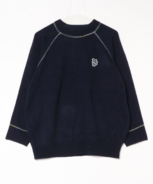 My sugar Babe（マイシュガーベイブ）の「color stitch knit（ニット/セーター・メンズ・オフホワイト/ネイビー・LARGE/MEDIUM）」の2枚目の写真