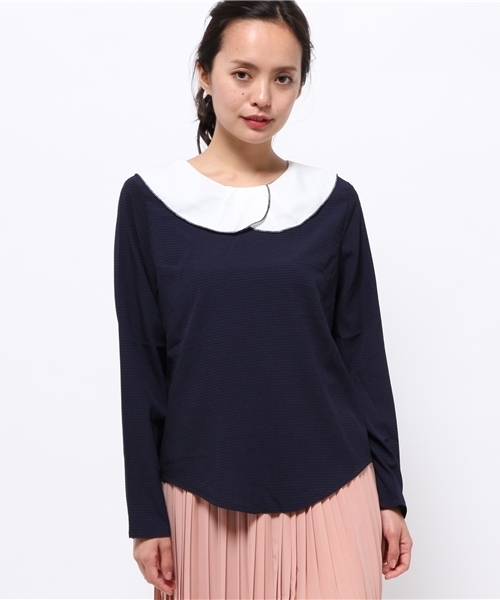 OUTLET（アウトレット）の「【mystic】2WAYタック衿ブラウス（シャツ/ブラウス・レディース・オフホワイト/ブラック/ネイビー・FREE）」の3枚目の写真