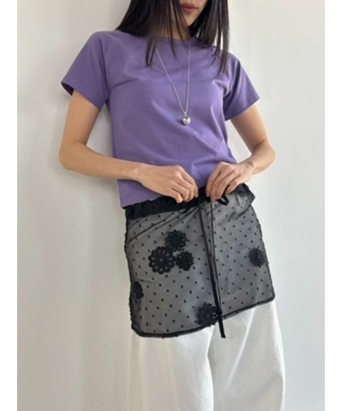 Didot.showroom(ディドット ショールーム)の「フラワードットシアーレイヤードスカート(スカート・レディース・アイボリー/ブラック・FREE)」の2枚目の写真