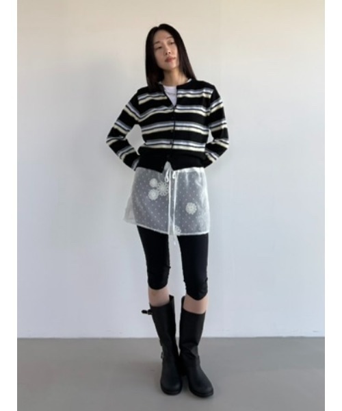 Didot.showroom(ディドット ショールーム)の「フラワードットシアーレイヤードスカート(スカート・レディース・アイボリー/ブラック・FREE)」の7枚目の写真