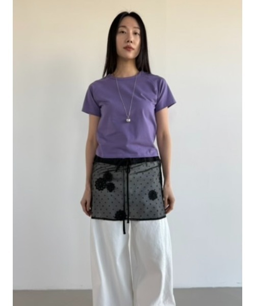 Didot.showroom(ディドット ショールーム)の「フラワードットシアーレイヤードスカート(スカート・レディース・アイボリー/ブラック・FREE)」の9枚目の写真