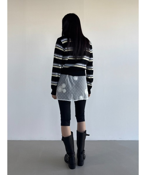 Didot.showroom(ディドット ショールーム)の「フラワードットシアーレイヤードスカート(スカート・レディース・アイボリー/ブラック・FREE)」の8枚目の写真