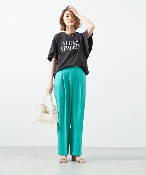 MICA&DEAL（マイカ＆ディール）の「ハイウエストコクーンパンツ〈セットアップ対応〉〈2サイズ展開〉（その他パンツ・レディース・ピンク/グリーン/ダークネイビー/ベージュ・36/38）」の9枚目の写真