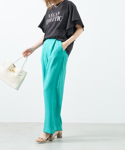 MICA&DEAL（マイカ＆ディール）の「ハイウエストコクーンパンツ〈セットアップ対応〉〈2サイズ展開〉（その他パンツ・レディース・ピンク/グリーン/ダークネイビー/ベージュ・36/38）」の10枚目の写真