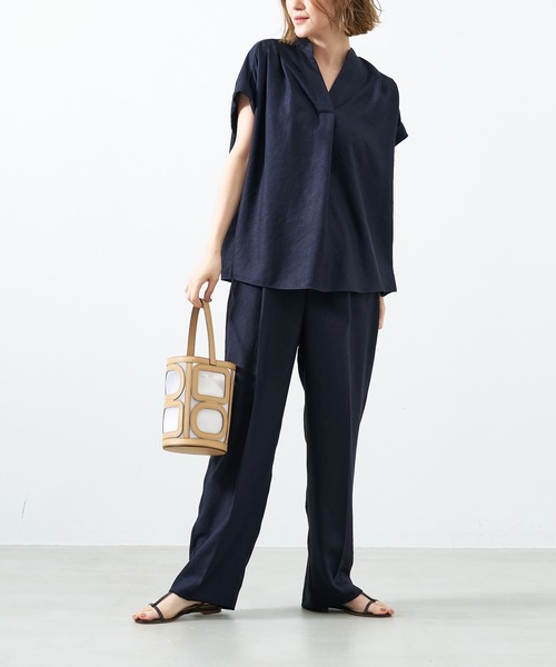 MICA&DEAL（マイカ＆ディール）の「ハイウエストコクーンパンツ〈セットアップ対応〉〈2サイズ展開〉（その他パンツ・レディース・ピンク/グリーン/ダークネイビー/ベージュ・36/38）」の11枚目の写真