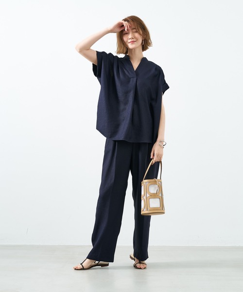 MICA&DEAL（マイカ＆ディール）の「ハイウエストコクーンパンツ〈セットアップ対応〉〈2サイズ展開〉（その他パンツ・レディース・ピンク/グリーン/ダークネイビー/ベージュ・36/38）」の12枚目の写真