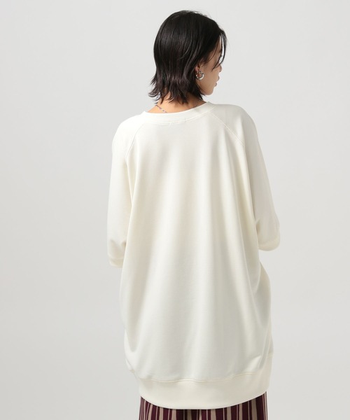 BAYFLOW（ベイフロー）の「[サイドポケット付き]BIG五分袖チュニック（Tシャツ/カットソー・レディース・オレンジ/アイボリー/グレー・FREE）」の6枚目の写真