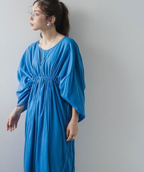 bohmal(ボマール)の「前後2wayドロストシャーリングロングワンピース(ワンピース・レディース・レッド/ブルー/ロイヤルブルー/ブラック・FREE)」の2枚目の写真