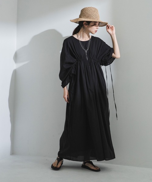 bohmal(ボマール)の「前後2wayドロストシャーリングロングワンピース(ワンピース・レディース・レッド/ブルー/ロイヤルブルー/ブラック・FREE)」の5枚目の写真