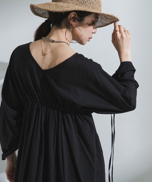 bohmal(ボマール)の「前後2wayドロストシャーリングロングワンピース(ワンピース・レディース・レッド/ブルー/ロイヤルブルー/ブラック・FREE)」の7枚目の写真