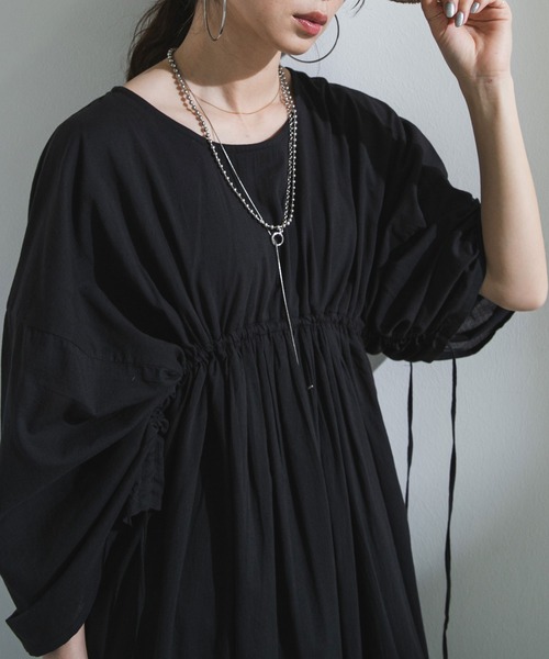 bohmal(ボマール)の「前後2wayドロストシャーリングロングワンピース(ワンピース・レディース・レッド/ブルー/ロイヤルブルー/ブラック・FREE)」の11枚目の写真
