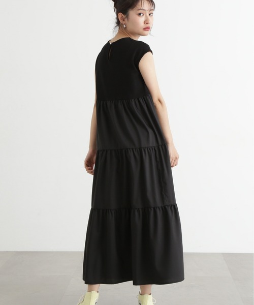 N.(N. Natural Beauty Basic)(エヌエヌナチュラルビューティーベーシック)の「【PS/低身長サイズ】ドッキングティアードワンピース(ワンピース・レディース・オフホワイト/ブラック/ブルー・MEDIUM/PS)」の5枚目の写真