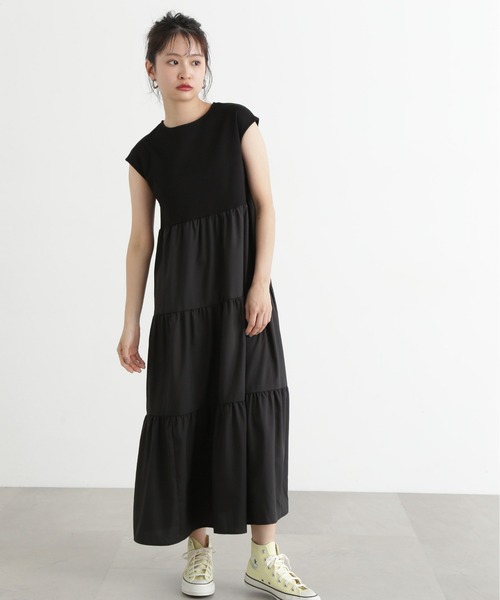 ...& dear ⭐️イチオシ⭐️チューニックワンピース　黒　新作新品 追加》クラシックテンジク スタンダードクルーネックワンピース