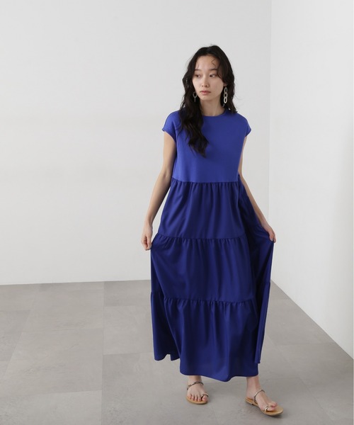 N.(N. Natural Beauty Basic)(エヌエヌナチュラルビューティーベーシック)の「【PS/低身長サイズ】ドッキングティアードワンピース(ワンピース・レディース・オフホワイト/ブラック/ブルー・MEDIUM/PS)」の15枚目の写真