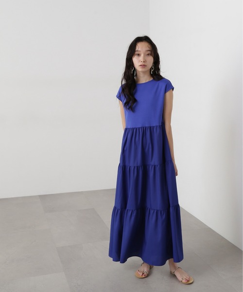 N.(N. Natural Beauty Basic)(エヌエヌナチュラルビューティーベーシック)の「【PS/低身長サイズ】ドッキングティアードワンピース(ワンピース・レディース・オフホワイト/ブラック/ブルー・MEDIUM/PS)」の16枚目の写真