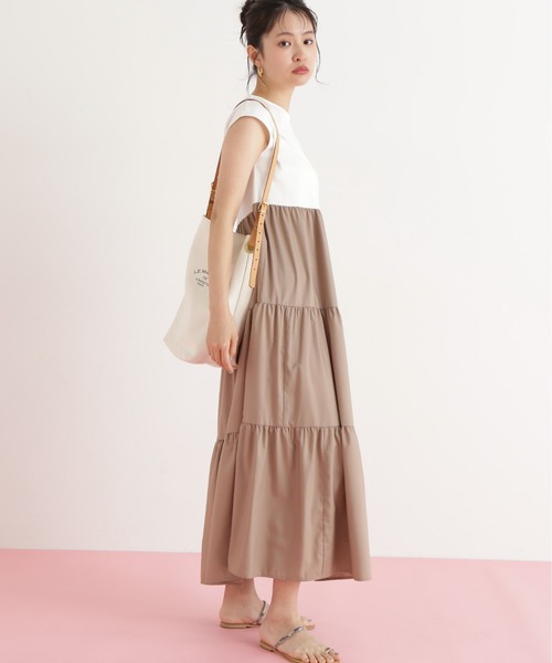 N.(N. Natural Beauty Basic)(エヌエヌナチュラルビューティーベーシック)の「【PS/低身長サイズ】ドッキングティアードワンピース(ワンピース・レディース・オフホワイト/ブラック/ブルー・MEDIUM/PS)」の19枚目の写真