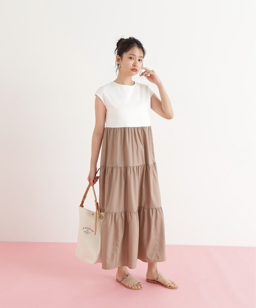 N.(N. Natural Beauty Basic)(エヌエヌナチュラルビューティーベーシック)の「【PS/低身長サイズ】ドッキングティアードワンピース(ワンピース・レディース・オフホワイト/ブラック/ブルー・MEDIUM/PS)」の22枚目の写真