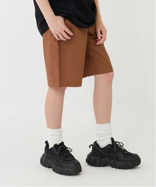 GLAZOS(グラソス)の「【大人向けサイズあり】【セットアップ対応】タイプライター・イージーハーフパンツ(その他パンツ・キッズ・ネイビー/カラフル/チャコール/カーキ/ベージュ/ブラウン・170cm/160cm/180cm/150cm)」の3枚目の写真