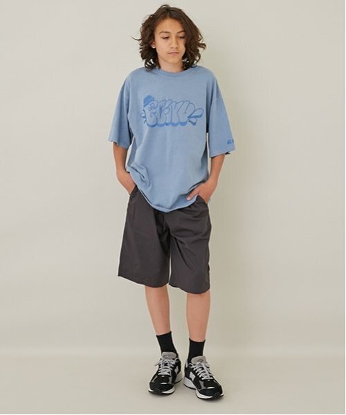 GLAZOS（グラソス）の「【大人向けサイズあり】【セットアップ対応】タイプライター・イージーハーフパンツ（その他パンツ・キッズ・ネイビー/カラフル/チャコール/カーキ/ベージュ/ブラウン・170cm/160cm/180cm/150cm）」の11枚目の写真