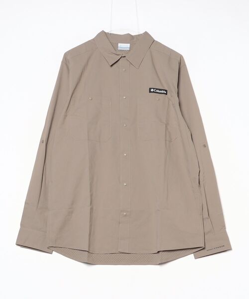 Columbia 長袖シャツ ベージュ　今期新作 コロンビア グレイシャルビスタロングスリーブシャツ（シャツ