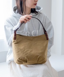 [HALEINE] ナイロンザック ヌメ革 ハンドバッグ 日本製