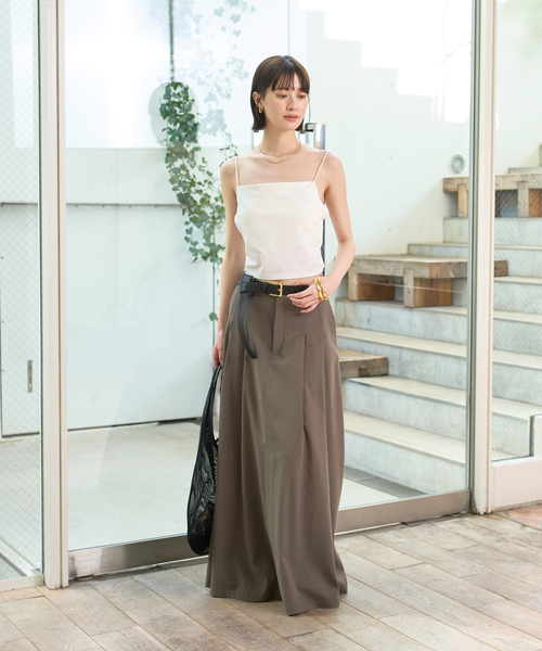 Rouge vif（ルージュヴィフ）の「サイドテープカップ付きキャミ（キャミソール・レディース・ブラック/オフホワイト・フリー）」の13枚目の写真